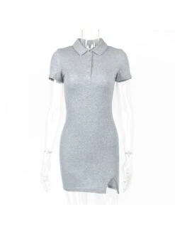 Collar Bodycon Short Sleeve Mini Dress -Women's Clothing Shop P 20240612165635269 145