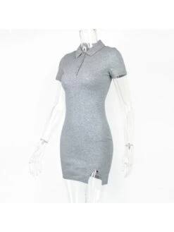 Collar Bodycon Short Sleeve Mini Dress -Women's Clothing Shop P 20240612165635691 224