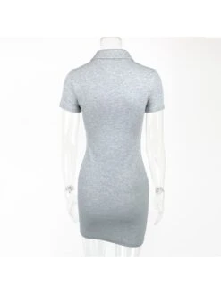 Collar Bodycon Short Sleeve Mini Dress -Women's Clothing Shop P 20240612165636266 116