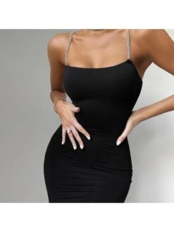 Embellished Chain Sleeveless Mini Dress -Women's Clothing Shop P 20240612170014935 895