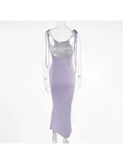 Tie-wrap Backless Spaghetti Straps Maxi Dress -Women's Clothing Shop P 20240612172422767 180