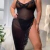 Plus Size See Through Spaghetti Straps Lace Sexual Dress 2 Plus Size See Through Spaghetti Straps Lace Sexual Dress -Women's Clothing Shop P 20240613092012712 750