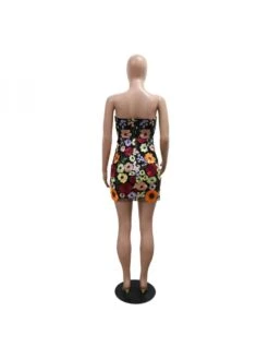 Flower Embroidery Strapless Mini Dress -Women's Clothing Shop P 20240613142808367 458