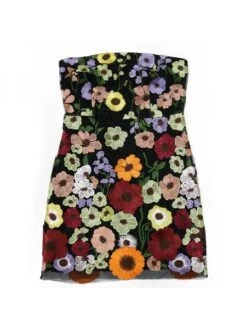 Flower Embroidery Strapless Mini Dress -Women's Clothing Shop P 20240613142809414 119