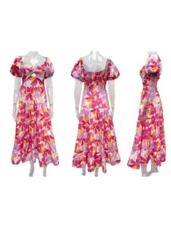 Ruffle Hollow-out Lantern Sleeve Maxi Dress -Women's Clothing Shop P 20240614170418671 153