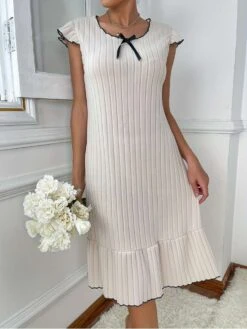 Crewneck Sleeveless Straight Pajamas Dress -Women's Clothing Shop P 20240614170810405 948