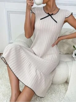 Crewneck Sleeveless Straight Pajamas Dress -Women's Clothing Shop P 20240614170811271 802