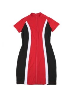 Colorblock Mock Neck Zipper Mini Dress -Women's Clothing Shop P 20240614182815826 575