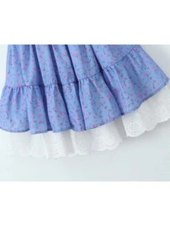 Disty Floral Printing Square Neck Puff Sleeve Dress -Women's Clothing Shop P 20240617143218671 163