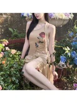 Flower Irregular One Shoulder Mini Dress -Women's Clothing Shop P 20240617164823218 435