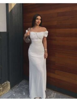 Drawstring Split Hem High Rise Short Sleeve Dress -Women's Clothing Shop P 20240618112405790 628