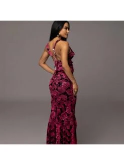 Floral Printed Ruched Sleeveless Maxi Dress -Women's Clothing Shop P 20240618135623700 594