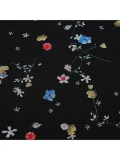 Disty Floral Printing Square Neck Fitted Short Sleeve Dress -Women's Clothing Shop P 20240618170409660 173