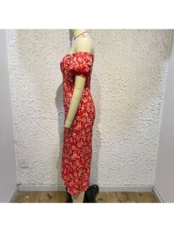 Boat Neck Off Shoulder Summer Sheath Dress -Women's Clothing Shop P 20240618172807476 920