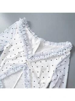 Irregular Dots Hollow Out Ruffle Maxi Dress -Women's Clothing Shop P 20240619084041893 651