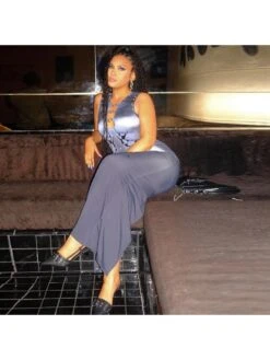 Hollow-out Bodycon Sleeveless Maxi Dress -Women's Clothing Shop P 20240619094432674 110