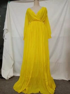 Lace Up Chiffon Mid-rise Long Sleeves Dress -Women's Clothing Shop P 20240619162836547 822