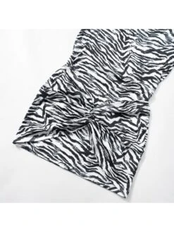 Patchwork High Rise Bodycon Short Sleeve Dress -Women's Clothing Shop P 20240620090012951 385