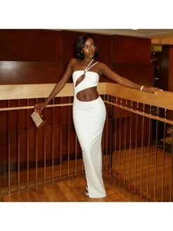 Hollow Out Tie-wrap Sleeveless Maxi Dress -Women's Clothing Shop P 20240620150033201 815