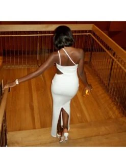 Hollow Out Tie-wrap Sleeveless Maxi Dress -Women's Clothing Shop P 20240620150034248 812