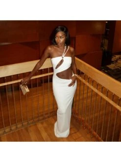 Hollow Out Tie-wrap Sleeveless Maxi Dress -Women's Clothing Shop P 20240620150035388 163