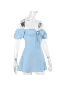 Patchwork Tie-wrap Bodycon Short Sleeve Dress -Women's Clothing Shop P 20240620182446228 497