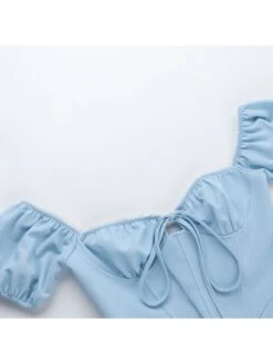 Patchwork Tie-wrap Bodycon Short Sleeve Dress -Women's Clothing Shop P 20240620182447447 539