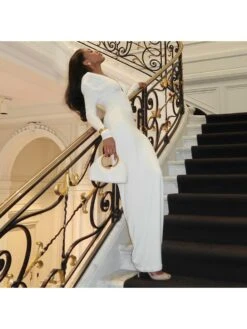 Ruched V Neck Backless Fitted Maxi Dress -Women's Clothing Shop P 20240620190828742 643