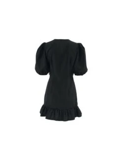 Solid Color Drawstring Puff Sleeve Dress -Women's Clothing Shop P 20240621102418493 856