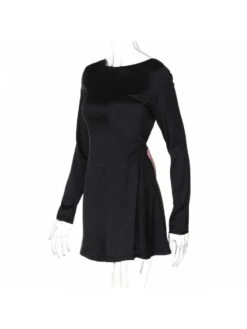 Colorblock Tie-wrap Backless Long Sleeves Dress -Women's Clothing Shop P 20240621140826902 691