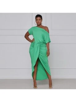 Irregular High Rise Bodycon Short Sleeve Dress