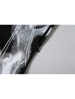 Patchwork Square Neck A-line Short Sleeve Dress -Women's Clothing Shop P 20240624143612925 303