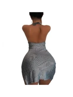 Halter Halter Neck Sheath Dress Sleeveless Dresses -Women's Clothing Shop P 20240624170418165 227